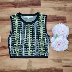 RACHEL Roy Womens Jacquard Geo Crop Top